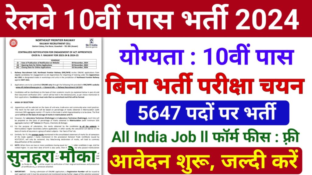 Railway 10th Pass Vacancy